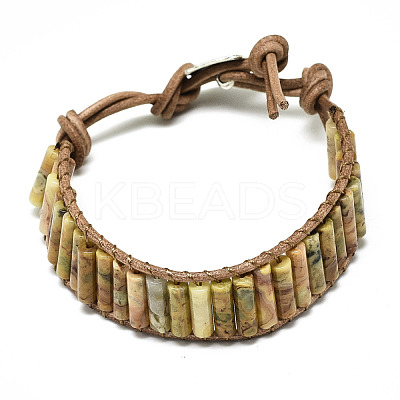 Cowhide Leather Cord Bracelets BJEW-R309-01B-13-1
