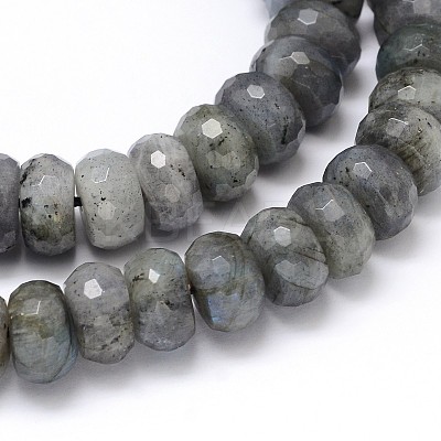 Natural Labradorite Rondelle Bead Strands G-O095-05-G-1