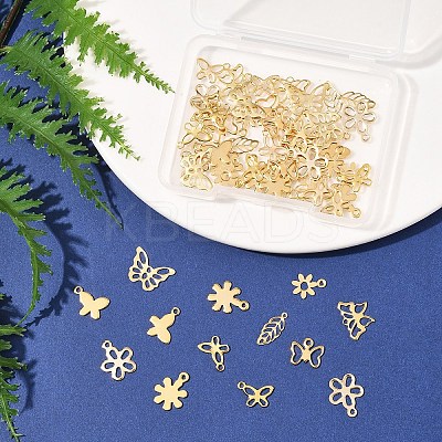 60Pcs 10 Styles 304 & 201 Stainless Steel Charms STAS-FS0001-93-1