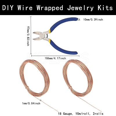 DIY Wire Wrapped Jewelry Kits DIY-BC0011-81D-03-1
