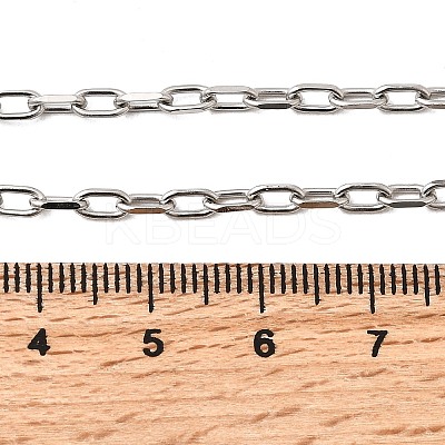 2.5MM 304 Stainless Steel Paperclip Chain Necklaces for Women Men NJEW-A054-03P-1