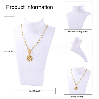 Organic Glass Necklace & Earring Standing Bust Displays NDIS-E006-2A-1