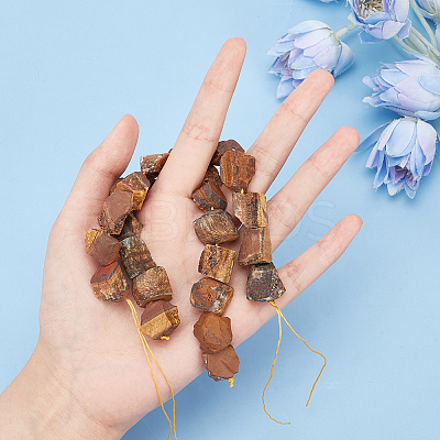 Rough Raw Natural Tiger Eye Beads Strands G-OC0003-77-1