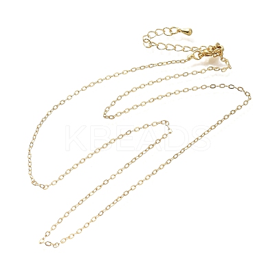 Rack Plating Brass Cable Chain Necklaces for Women NJEW-M048-01G-1