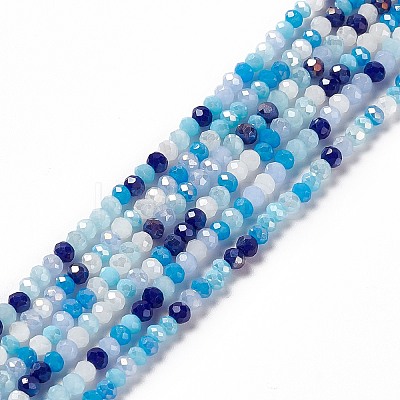 Electroplate Glass Beads Strands X-EGLA-S192-001A-B09-1