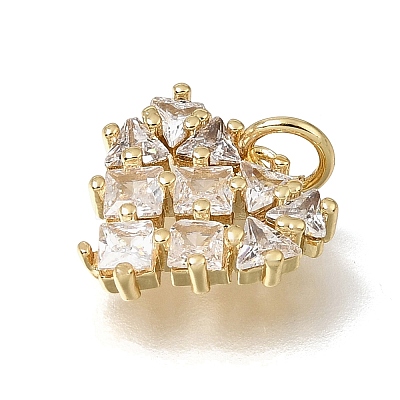 Brass Pave Cubic Zirconia Charms CU-CBAEEA8-13A-G-1