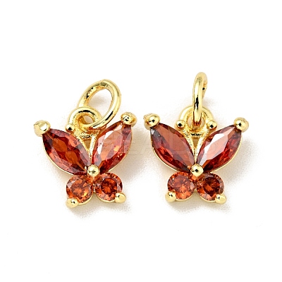 Rack Plating Brass Inlaid Cubic Zirconia Charms KK-G394-03G-1