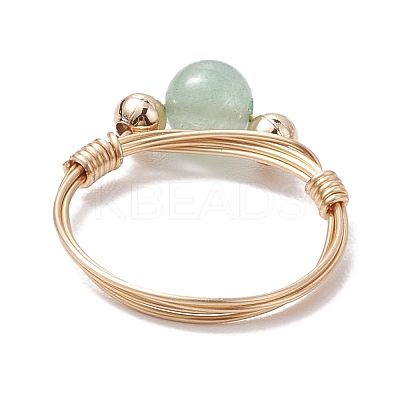 Round Natural & Synthetic Gemstone Finger Rings RJEW-JR00699-1
