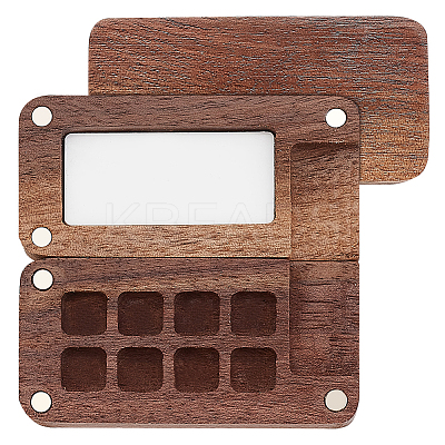 Black Walnut Wood Watercolor Paints Palette Box AJEW-WH0504-02-1