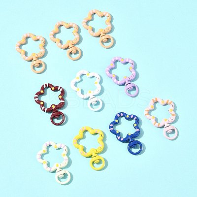 10Pcs Spray Painted Alloy Swivel Snap Hook Clasps FIND-FS0004-56-1