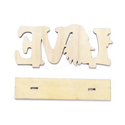 Natural Wood Desktop Ornament DJEW-C007-02-1