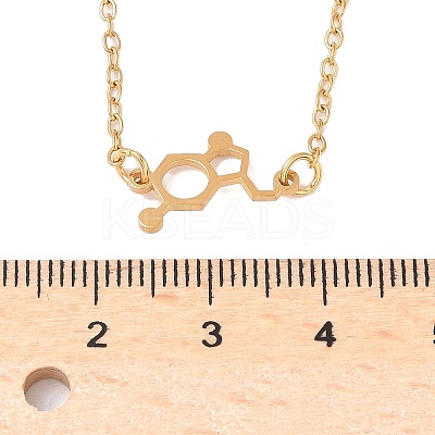 304 Stainless Steel Chemical Symbol Pendant Necklaces NJEW-Z073-03G-04-1