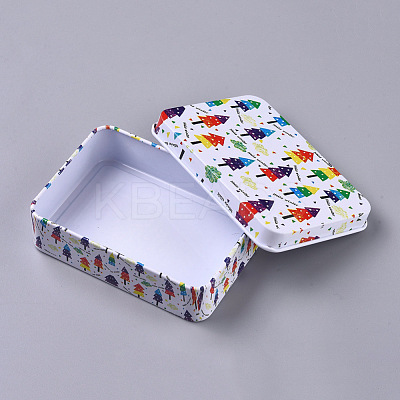 Tree Pattern Tinplate Empty Boxes CON-WH0073-15H-1