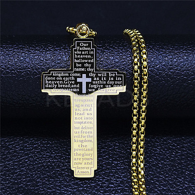 201 Stainless Steel Pendant Necklaces NJEW-H015-08G-1