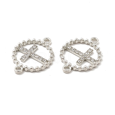 Alloy Connector Charms with Crystal Rhinestone FIND-H039-68P-1