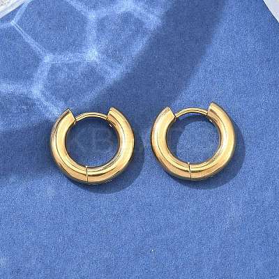 Ion Plating(IP) 304 Stainless Steel Hoop Earrings X-EJEW-F111-14mm-G-1