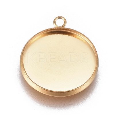 Ion Plating(IP) 304 Stainless Steel Pendant Cabochon Settings LS-STAS-G127-13-16mm-G-1