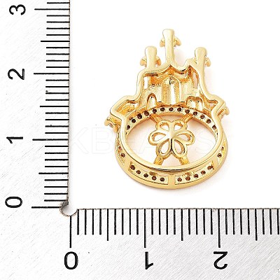 Castle Brass Micro Pave Cubic Zirconia Pendant Peg Bails KK-L217-002G-1