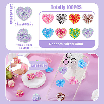 100Pcs Printed Opaque Resin Cabochons CRES-TA0001-71-1
