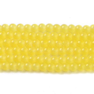 Baking Paint Imitation Jade Glass Round Bead Strands DGLA-Q021-4mm-24-1