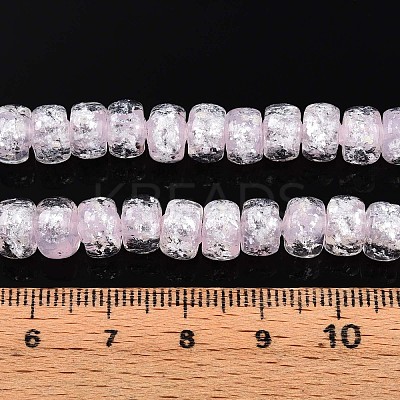 Luminous Handmade Silver Foil Glass Beads Strands FOIL-N029-02B-02-1