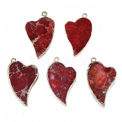 Electroplate Natural Regalite/Imperial Jasper/Sea Sediment Jasper Pendants X-G-T111-05-1