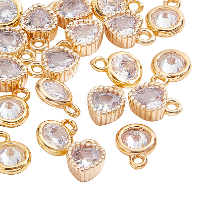 20Pcs 2 Style Brass Charms KK-BC0007-01-1