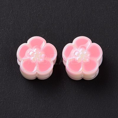 UV Plating Rainbow Iridescent Acrylic European Beads X-SACR-E009-40-1