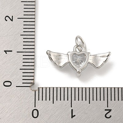 Rack Plating Brass Micro Pave Clear Cubic Zirconia Pendants KK-U030-13P-1