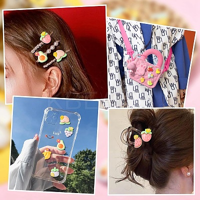 55Pcs 11 Styles Opaque Resin Decoden Flower &  Fruit Cabochons RESI-CJ0004-10-1
