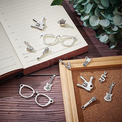 128Pcs 8 Style Tibetan Style Alloy Big Pendants TIBEP-FH0001-16-1