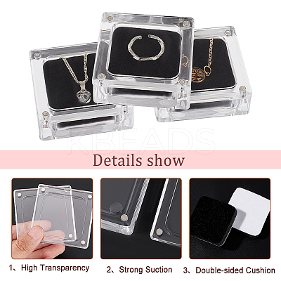 Transparent Plastic Jewelry Display Stands ODIS-WH0029-36-1