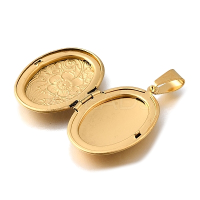 316 Stainless Steel Locket Pendants STAS-O132-02G-1