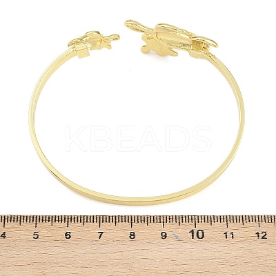 Marine Organism Brass Cuff Bangles for Women BJEW-D368-03L-G-1