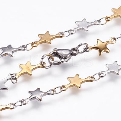 304 Stainless Steel Chain Necklaces STAS-P164-27GP-1