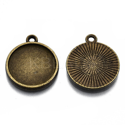 Tibetan Style Alloy Pendant Cabochon Settings TIBE-S322-002B-AB-NR-1