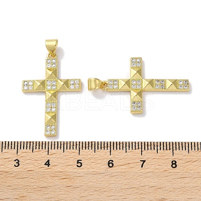 Rack Plating Brass Micro Pave Cubic Zirconia Pendants KK-Z039-04G-1
