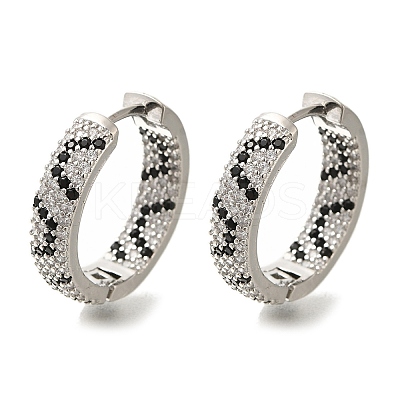 Rack Plating Brass Micro Pave Cubic Zirconia Hoop Earrings EJEW-H016-18P-1