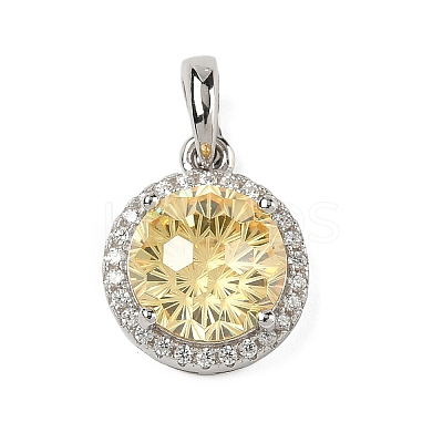 925 Sterling Silver Pave Cubic Zirconia Pendants STER-B009-01B-02-1