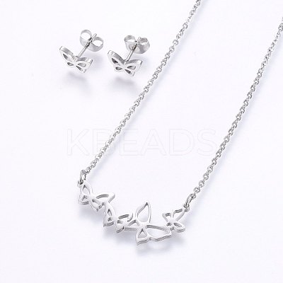 304 Stainless Steel Jewelry Sets SJEW-O090-14-1