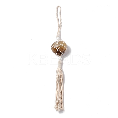 Synthetic Watermelon Stone Glass Pendant Decorations HJEW-E579-01D-1
