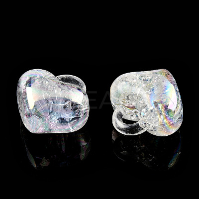 Transparent Crackle Acrylic Pendants MACR-ZX022-29G-1