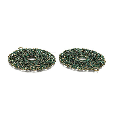 Flat Round Zinc Alloy Big Pendant LS-PALLOY-R065-110-FF-1