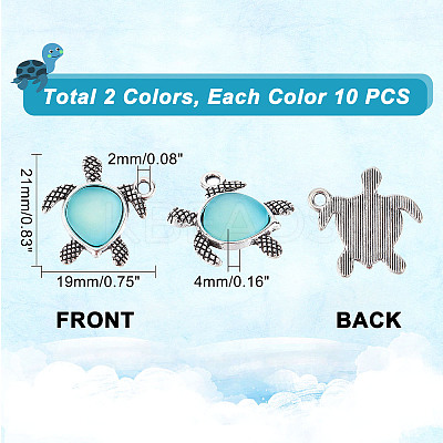 20Pcs 2 Colors Tibetan Style Alloy Pendants FIND-PH0005-96-1