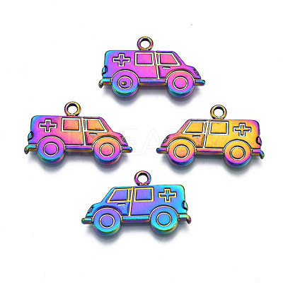 Rack Plating Rainbow Color Alloy Pendants PALLOY-S180-317-1