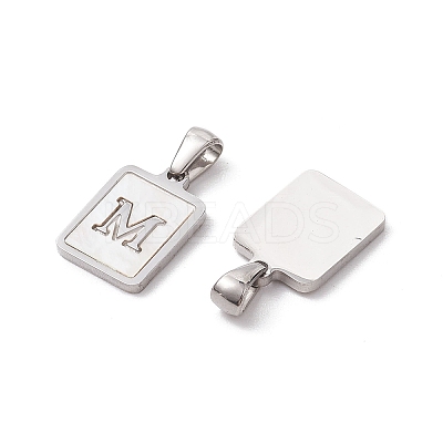 304 Stainless Steel Pave Shell Pendants STAS-G327-01P-M-1