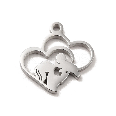 Non-Tarnish Mother's Day Theme 304 Stainless Steel Pendants STAS-E171-03P-06-1