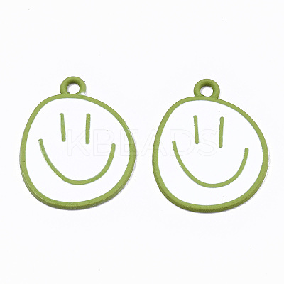 Spray Painted Alloy Pendants ENAM-S127-026B-RS-1