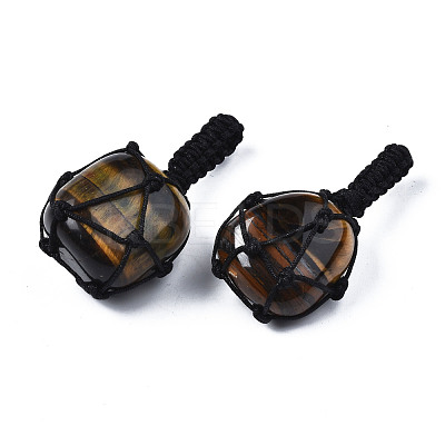 Natural Tiger Eye Pendants G-N0326-93C-1