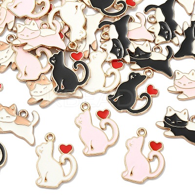 30Pcs 6 Styles Alloy Enamel Pendants ENAM-YW0008-96-1